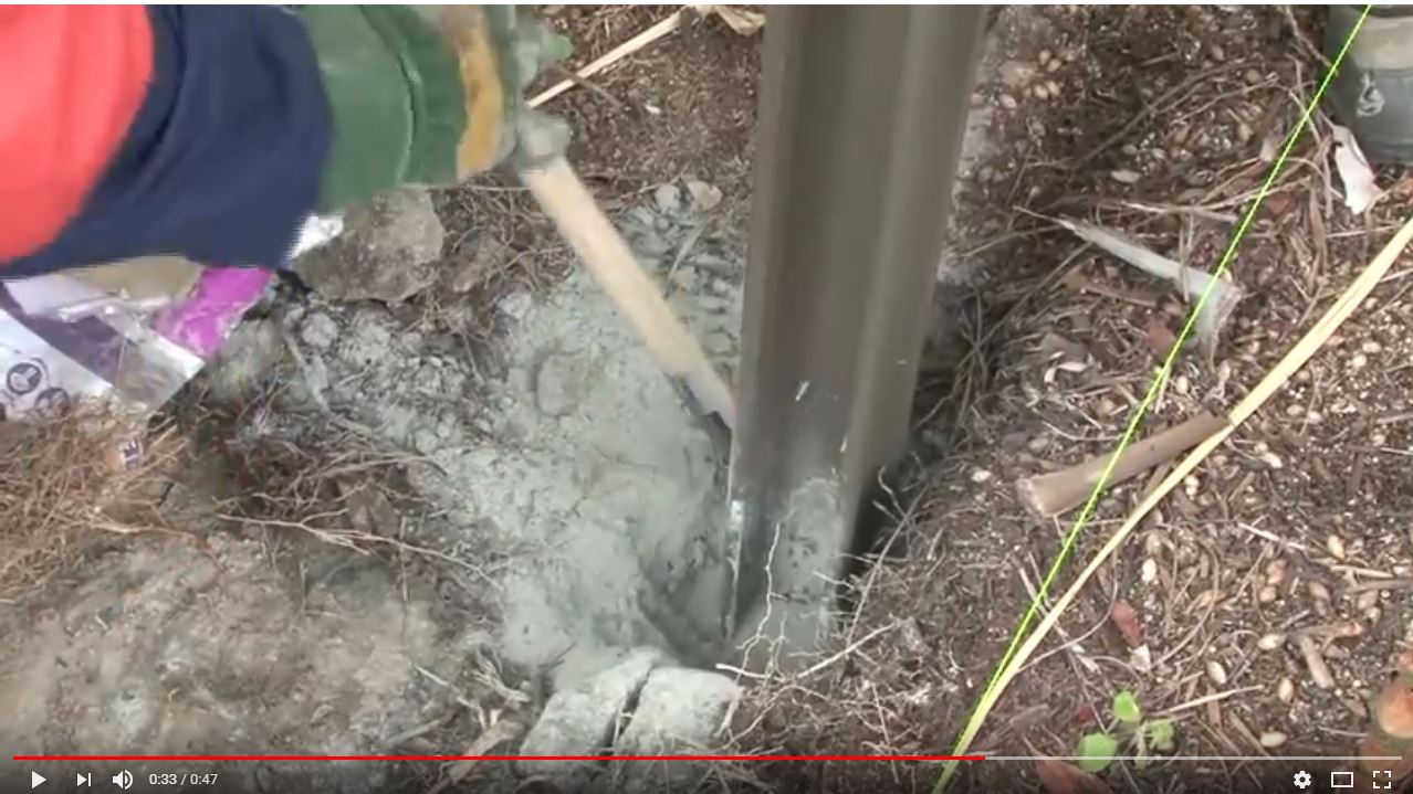 Using Cement Australia Rapid Set Concrete to set a post